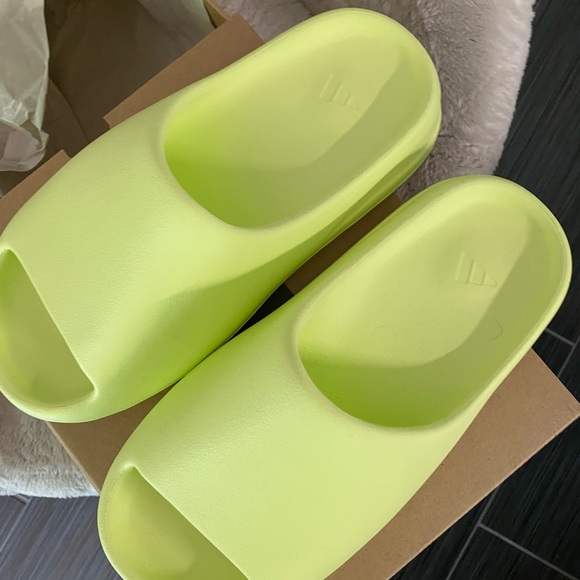 Yeezy Shoes - YEEZY SLIDES | GLOW GREEN